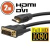 DVI-D / HDMI kábel - 2 m aranyozott csatlakozóval