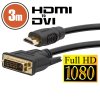 DVI-D / HDMI kábel · 3 m aranyozott csatlakozóval