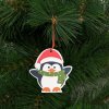 Karácsonyfadísz szett - pingvin - fából - 8 x 6 cm