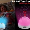 Csillag és hold projektoros óra lámpa gyerekeknek, kivetítős óra asztali óra hangulatlámpa