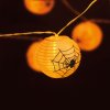 Halloween-i lampion fényfüzér - pókos, fehér - 7,5 x 165 cm - 2 x AA elemes