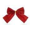 Karácsonyi dísz - glitteres masni szett - piros - 12 db / csomag