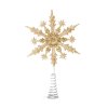 Karácsonyfa csúcsdísz - hópehely alakú - 22 x 15 cm - arany