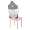 Karácsonyi székdekor - skandináv manó - 50 x 60 cm - szürke/piros