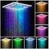 Négyzet alakú színváltós LED zuhanyfej