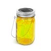 Felakasztható üveg szolár lámpa - melegfehér microLED-ekkel - kék, piros, sárga