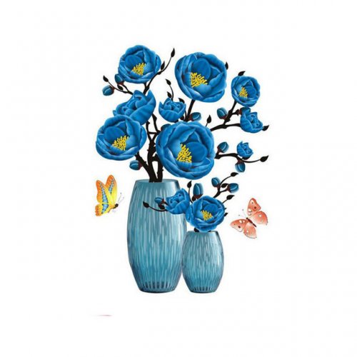 Virág falmatrica 3D-s Kék