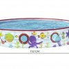 Merevfalú medence gyerekeknek - tengeri mintával - 152 x 25 cm