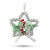 Karácsonyi dekoráció - akasztható - ezüst csillag - 10 cm