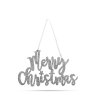 Karácsonyi dekoráció - &amp;amp;#34;Merry Christmas&amp;amp;#34; felirat - 20 x 12 cm - ezüst