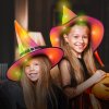 Halloween-i LED-es, színes boszorkány kalap - 38 cm