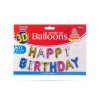 3D Születésnapi &amp;amp;#34;Happy Birthday&amp;amp;#34; lufi - többszínű - 33 cm