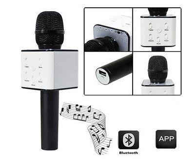 Bluetooth karaoke mikrofon, beépített hangszóróval és szabályzókkal