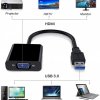 USB 3.0 / VGA video adapter, fekete