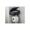 Fekete Loft WC papírtartó polccal és szalvétatartóval