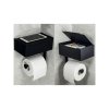 Fekete Loft WC papírtartó polccal és szalvétatartóval