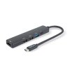 Multifunkciós USB Hub - HDMI + Type-C 3.0 - 3xUSB-A, 1xType-C - 5 Gbps, 100 W - fekete