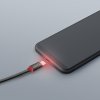 Adatkábel - USB Type-C LED fénnyel fekete - 1 m