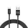 Adatkábel - USB Type-C LED fénnyel fekete - 1 m