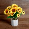Műnövény dekoráció - napraforgó - 20 x 8 cm