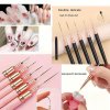 5 db Fekete Nail Art Ecsetek A Részletekért, Long Nail Art Line Ecsetek Manikűrzselé Finom Mintákhoz