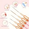 5 db Fekete Nail Art Ecsetek A Részletekért, Long Nail Art Line Ecsetek Manikűrzselé Finom Mintákhoz