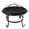 Kerti grill fedővel - 56 cm - fekete