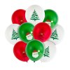 Lufi szett - piros, fehér, zöld, karácsonyi motívumokkal - 10 db / csomag