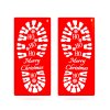 Karácsonyi dekoráció - lábnyom sablon szett - műanyag - 30,5 x 14 cm - 4 db / csomag
