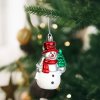 Karácsonyi dekoráció - hóember - akasztható - műanyag - 9 x 5,5 cm