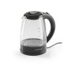 GOURMETMAXX Üveg vízforraló 1,8L 1800W fekete/ezüst