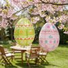 Húsvéti dekoráció - papír lampion - tojás - zöld, rózsaszín - Ø30 cm