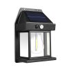 Szolár mozgásérzékelős fali lámpa - 1 filament LED - fekete - 12 x 6 x 17 cm