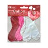 Lufi szett - szív alakú - piros/fehér/rózsaszín - 10 db / csomag