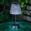 Szolár asztali lámpa - füst - hidegfehér LED - műanyag - 26 x 12 cm