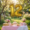 9-es születésnapi szám fólia lufi - arany - 40"