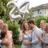 0-ás születésnapi szám fólia lufi - ezüst - 40"