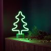 Neon LED lámpa - zöld fenyőfa - 3 x AA + USB - 18,5 x 8,5 x 28 cm