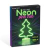 Neon LED lámpa - zöld fenyőfa - 3 x AA + USB - 18,5 x 8,5 x 28 cm