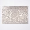 Tányéralátét - levélmintás - PVC - 45 x 30 cm - ezüst