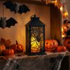 Halloween-i pislákoló lámpás - pók - elemes - fekete - 30 x 14 cm