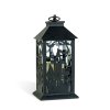 Halloween-i pislákoló lámpás - kastély - elemes - fekete - 30 x 14 cm