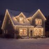 Fényfüzér függöny - 15 m - melegfehér - 600 LED - 100-240V - 6W - átlátszó kábel