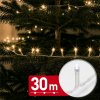 Fényfüzér - 30 m - melegfehér - 600 LED - 220-240V - 6W - átlátszó kábel