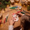 Karácsonyi dekoráció - festhető fa fotókeret - hóember - 13 cm - akasztható