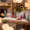 Adventi naptár - karácsonyi falu - MDF - 40 x 12 cm