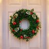 Karácsonyi koszorú - magyallal és díszgömbökkel – 40 cm