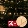 Fényfüzér - 50 m - melegfehér - 1000 LED - 220-240V - 9W - átlátszó kábel