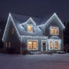 Fényfüzér függöny - 15 m - hidegfehér - 600 LED - 100-240V - 6W - átlátszó kábel