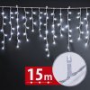Fényfüzér függöny - 15 m - hidegfehér - 600 LED - 100-240V - 6W - átlátszó kábel
